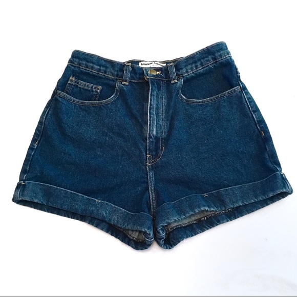 American Apparel Pants - American Apparel | Denim High-Waist Cuff Shorts